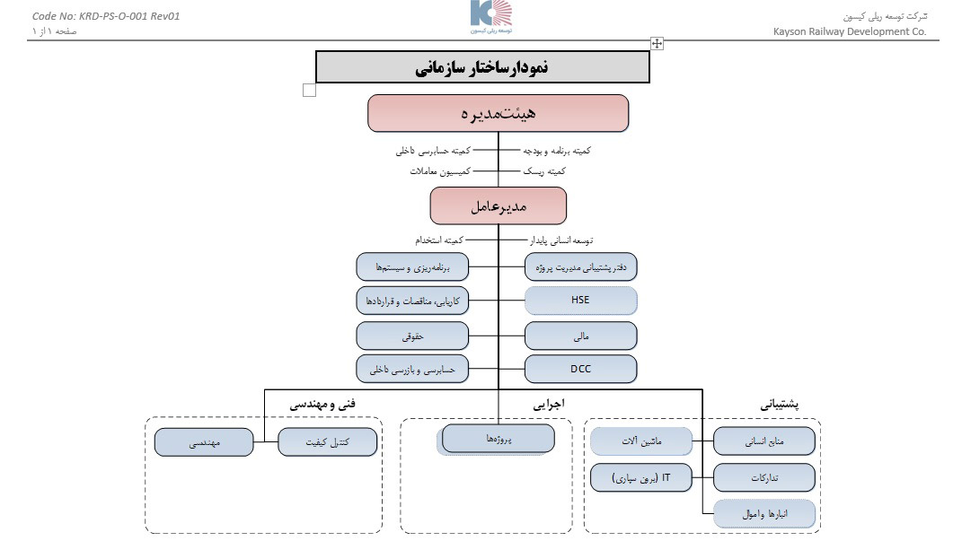 ساختار سازمانی شرکت ریلی